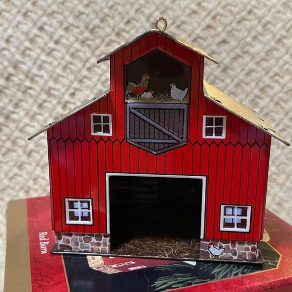 1999 Red Barn Pressed Tin Hallmark Keepsake Ornament - Picture 4 of 6